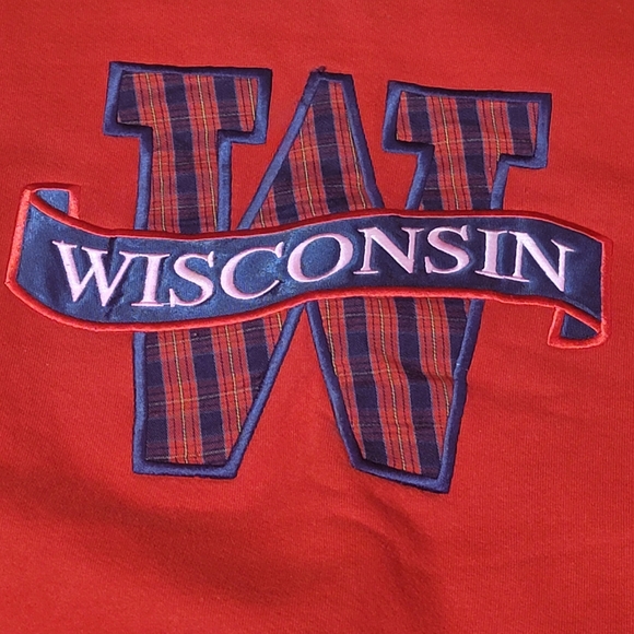 Vintage 90s Wisconsin Badgers Sweatshirt Size Large Embroidered USA Player B28 - Picture 3 of 7